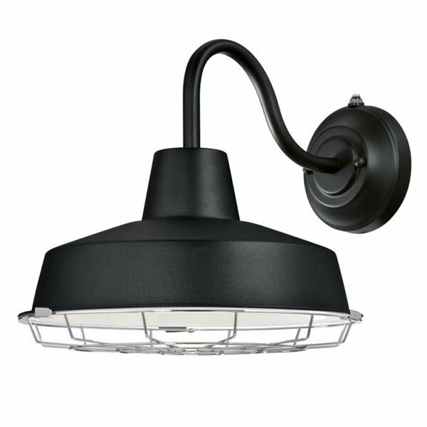Brilliantbulb 1 Light LED Wall Fixture with Dusk to Dawn Sensor & Cage Shade Textured Black BR2690082